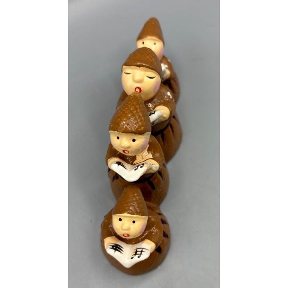 Vtg Dept 56 Ceramic Monks A Caroling Christmas Village - Picture 1 of 4